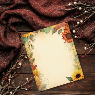 Papier à scandale de tournesol vintage jaune orang