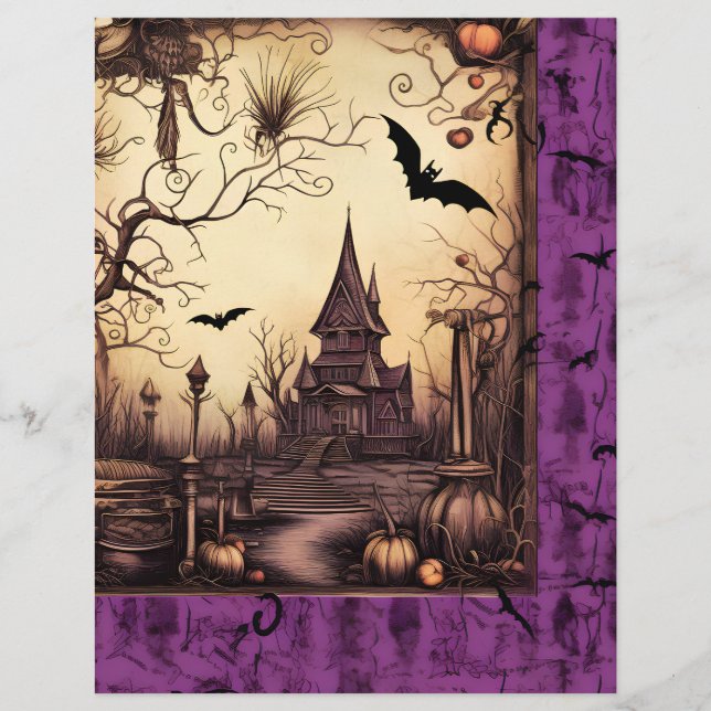 Papier à scandale Haunted House Halloween (Devant)