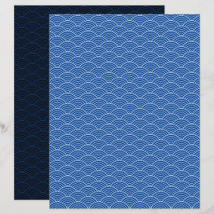 Papier à scandale moderne bleu noir japonais