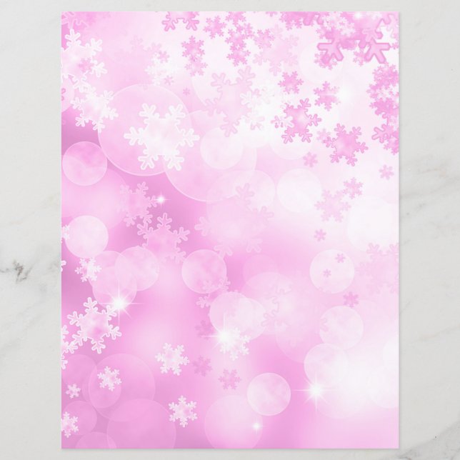 Papier à scandale pour les flocs à neige roses (Devant)