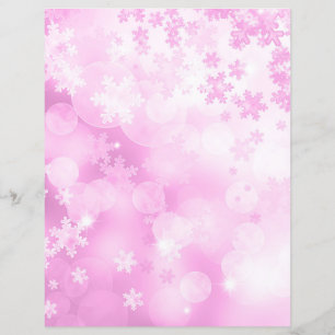 Papier à scandale pour les flocs à neige roses