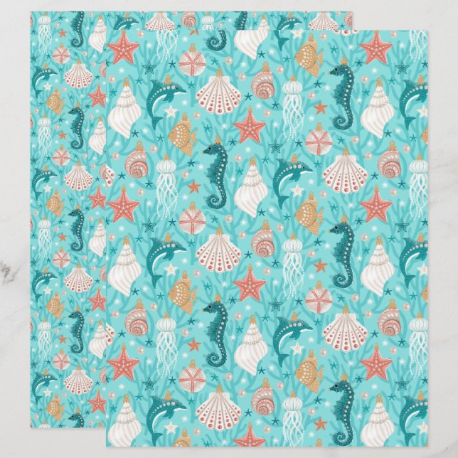 Papier à scandale pour ornements de Noël côtiers (Devant / Derrière)