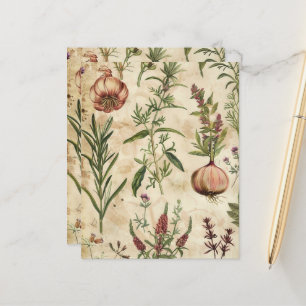 Papier à scandale vintage à base de plantes végéta