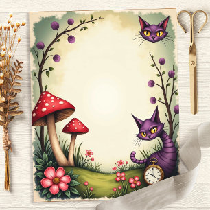 Papier à scrapbooking Alice Chat du Cheshire Champ