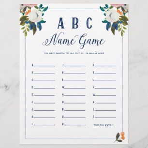 Papier ABC Baby Name Shower Jeu