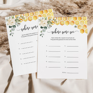 Papier Abee où était nous le jeu de douche nuptiale