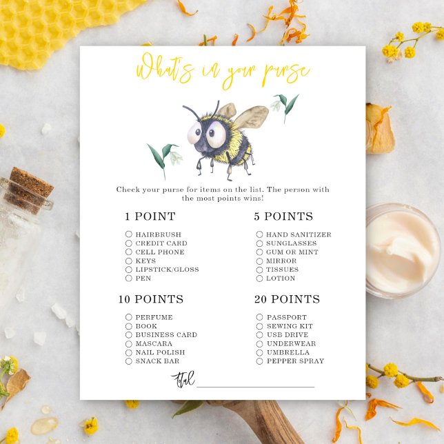 Papier Abeille - Ce qui se trouve dans votre baby shower  (Créateur téléchargé)