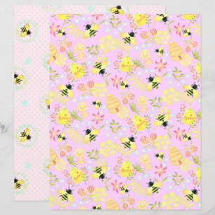 Papier Abeille de miel rose