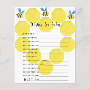 Papier Abeille florale - Jeu de fête vœux pour bébé