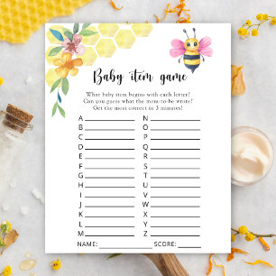 Papier Abeille florale - Jeu pour bébé. Jeu de Baby Showe