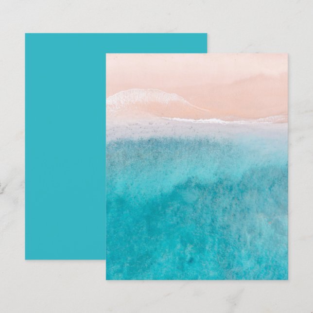 Papier Abstrait Ocean Watercolor 4.5x5.6 (Devant / Derrière)