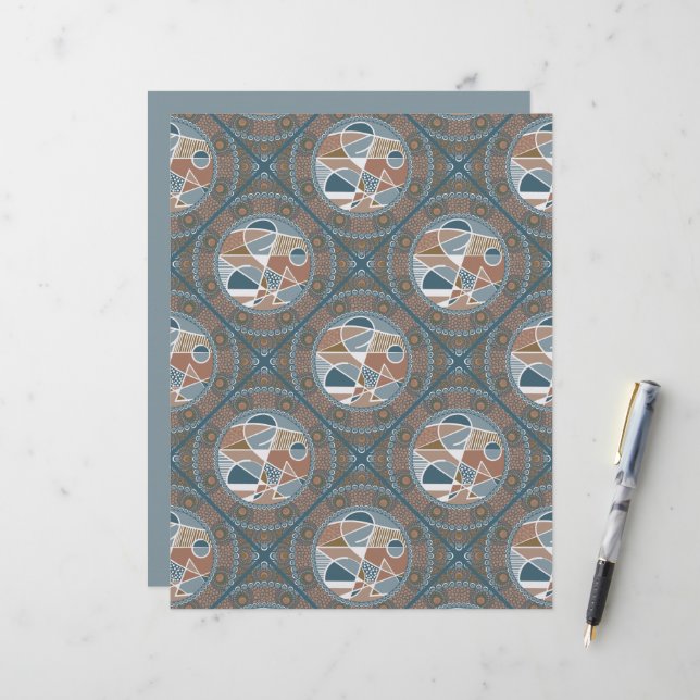 Papier Accent Abstrait Dot Mandala Diamond Tile Scrapbook (Devant/Arrière en situation)