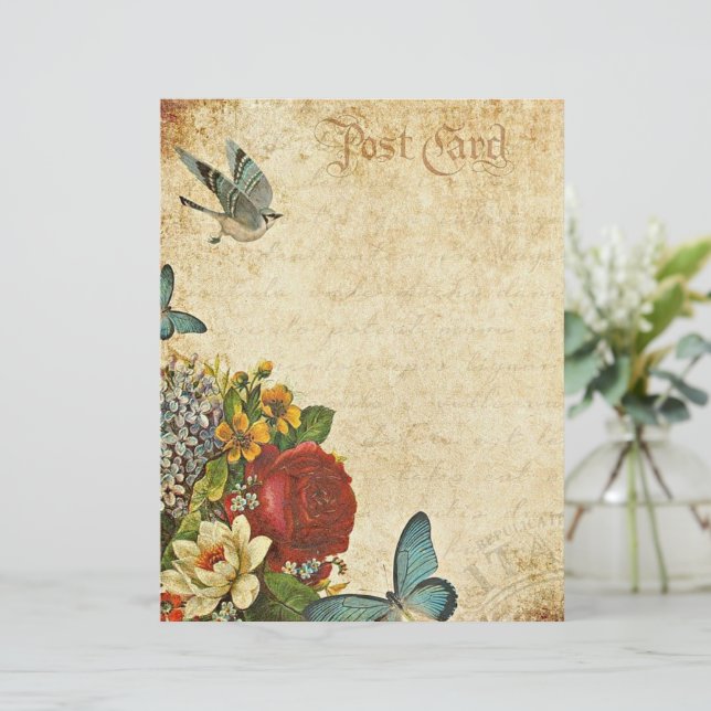 Papier accent floral vintage (Debout devant)