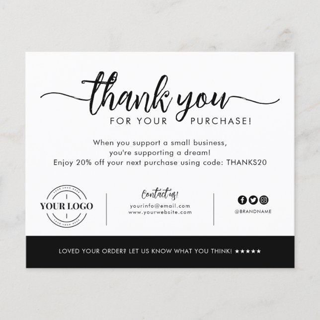 Papier Acheter le Merci du logo de l'entreprise (Devant)