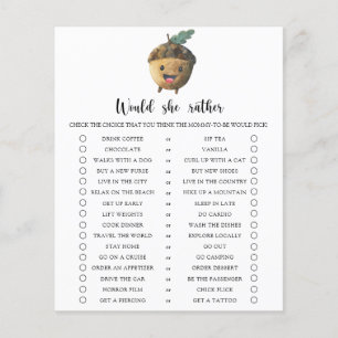 Papier Acorn / Voudrait-Elle Plaire Au Baby shower Jeu