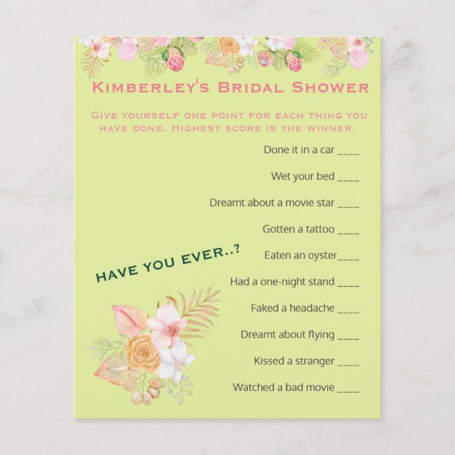 Papier Activité de Fête des mariées Boho Floral Wiermost  (Devant)