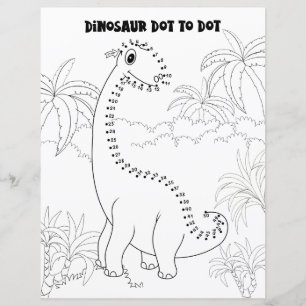 Papier Activité pour enfants dinosaure relier les points