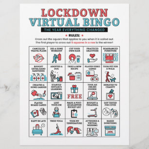 Papier Activités de verrouillage du bingo de quarantaine