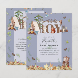 Papier Adorable Bois Ours Camping Boys Baby shower Dans