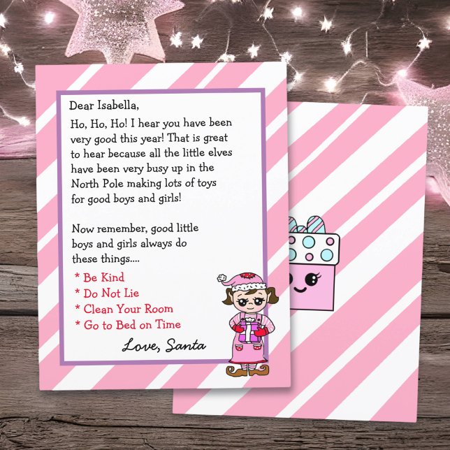 Papier Adorable Elf Lettre personnalisée de Père Noël (Créateur téléchargé)