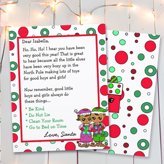 Papier Adorable Elf Lettre personnalisée de Père Noël (Créateur téléchargé)