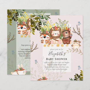 Papier Adorable Jungle Animaux Baby Boys Douche Invitatio