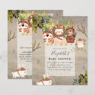 Papier Adorable Jungle Animaux Baby Boys Douche Invitatio