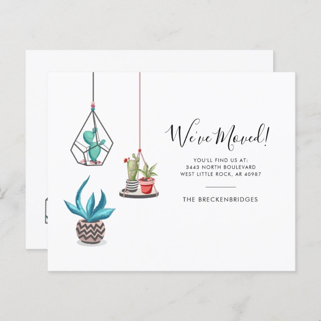 Papier Adresse de déplacement budgétaire Faire-part Boho  (Devant / Derrière)