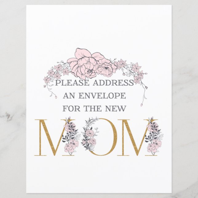 Papier Adresse d'un panneau d'enveloppe Baby shower botan (Devant)