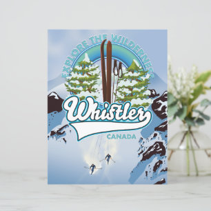 Papier affiche de voyage à ski de Whistler Canada.