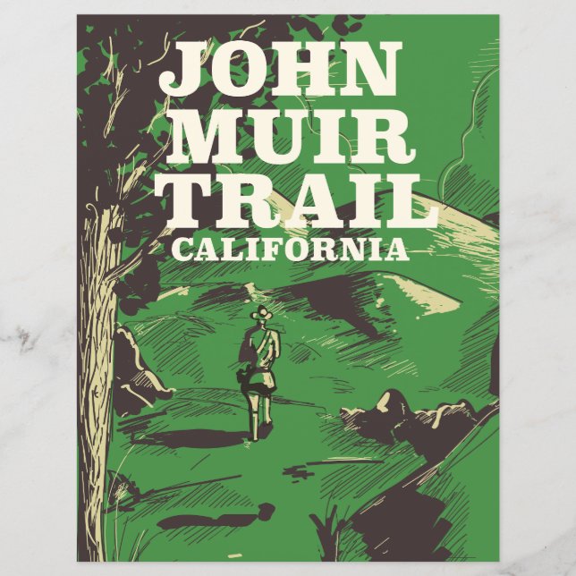 Papier Affiche de voyage de John Muir Trail en Californie (Devant)