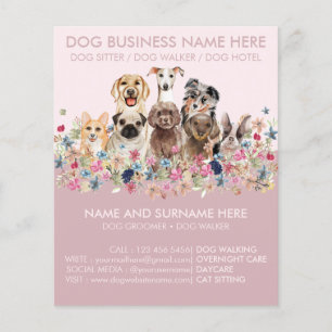 Papier Affiche du service de garde de chien mignon rose