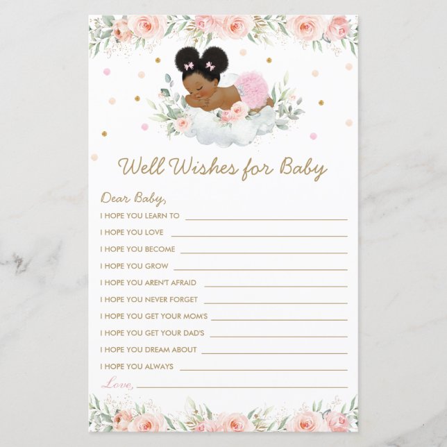 Papier Africaine Fille Blush Floral Wives for Baby (Devant)
