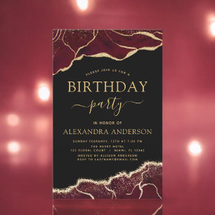 Papier Agate Bourgogne Anniversaire Fête N'importe quel â