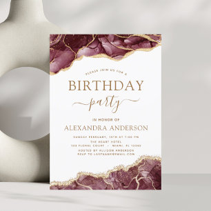 Papier Agate Bourgogne Anniversaire Fête N'importe quel â