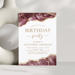 Papier Agate Bourgogne Anniversaire Fête N'importe quel â