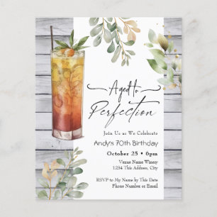 Papier Âgé à Perfection Floral 70e anniversaire Invitatio