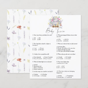 Papier Agneau - Trivia bébé   Jeu Baby shower