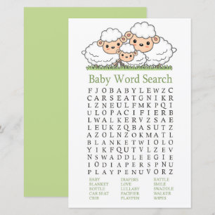 Papier Agneaux mignons Baby shower Mot de recherche