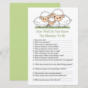 Papier Agneaux mignons Connaissez-vous bien le baby showe