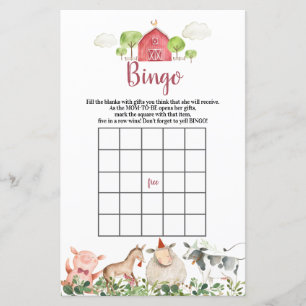 Papier Agritourisme Animaux Barnyard Jeux de Bingo