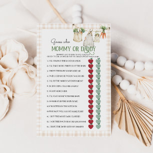 Papier Agritourisme local Maman Papa Baby shower Jeu