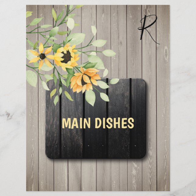 Papier Agritourisme rustique recette en bois organisateur (Devant)