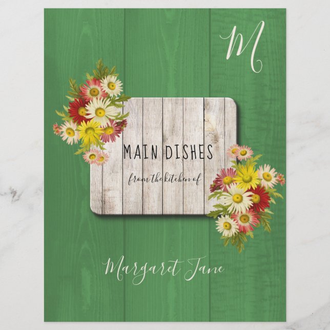 Papier Agritourisme rustique recette florale organisateur (Devant)