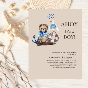 Papier Ahoy garçon en peluche marin Baby shower budget be