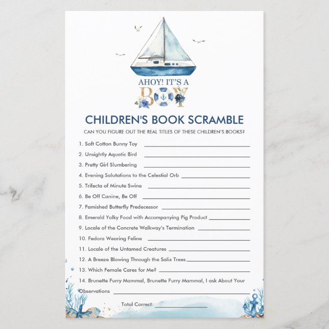 Papier Ahoy nautique C'est un petit livre pour enfants Sc (Devant)