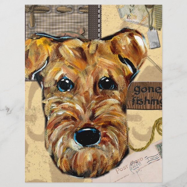 PAPIER AIREDALE TERRIER (Devant)