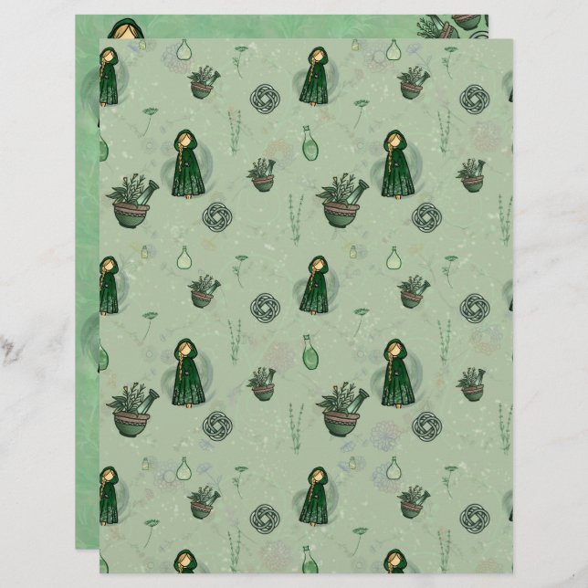 Papier Airmid, déesse celtique de la guérison (Devant / Derrière)