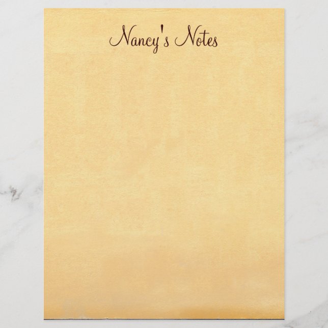 Papier Ajouter N'Importe Quel Nom Notes Ancienne en-tête  (Devant)