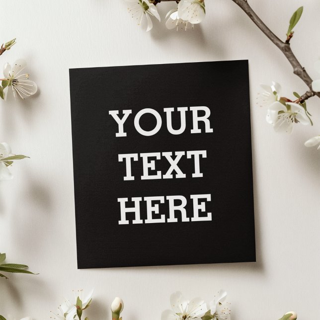 Papier Ajouter votre propre texte personnalisé ici noir e (Créateur téléchargé)